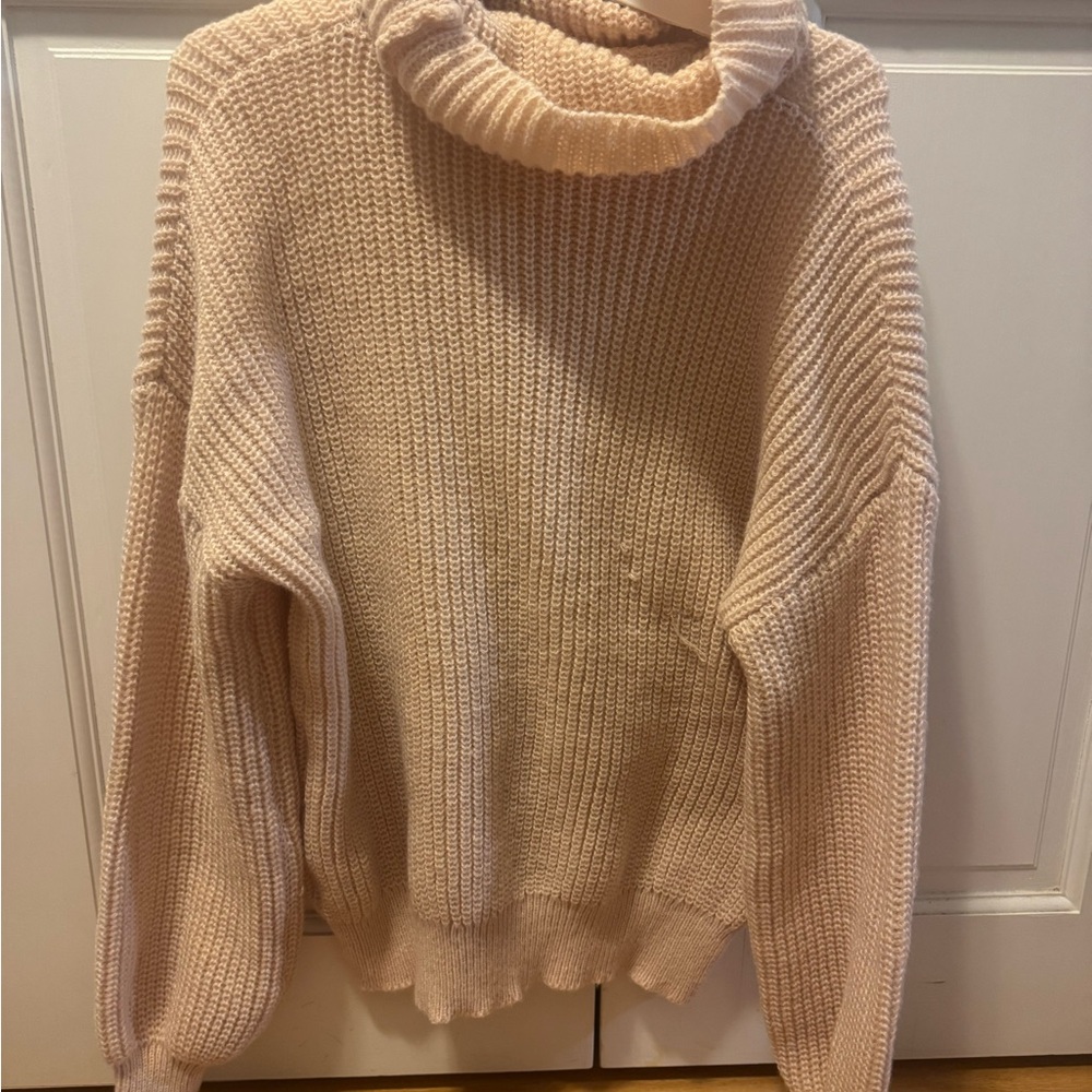 SHEIN Cream Cowl Neck Sweater Knit